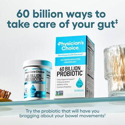Physician’s Choice 60 Billion Probiotic for Women and Men, 30 Count, Digestive & Gut Health-Shop