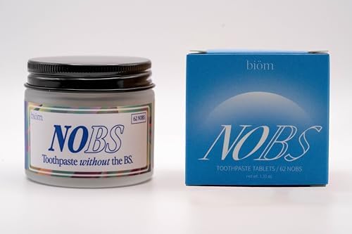NOBS (No Bad Stuff) Toothpaste Tablets - Nano Hydroxyapatite, Fluoride & Plastic Free, Eco & Travel Friendly - Remineralize with NHA (1 Month)