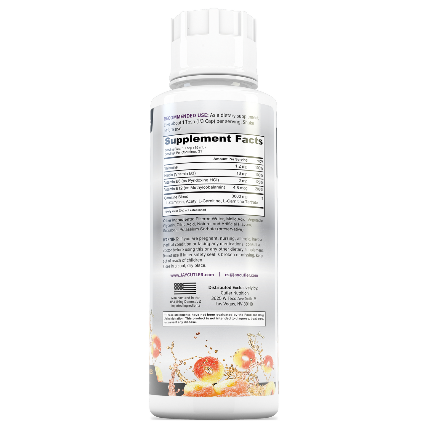 Liquid L-Carnitine 3000:  Metabolism & Energy Support