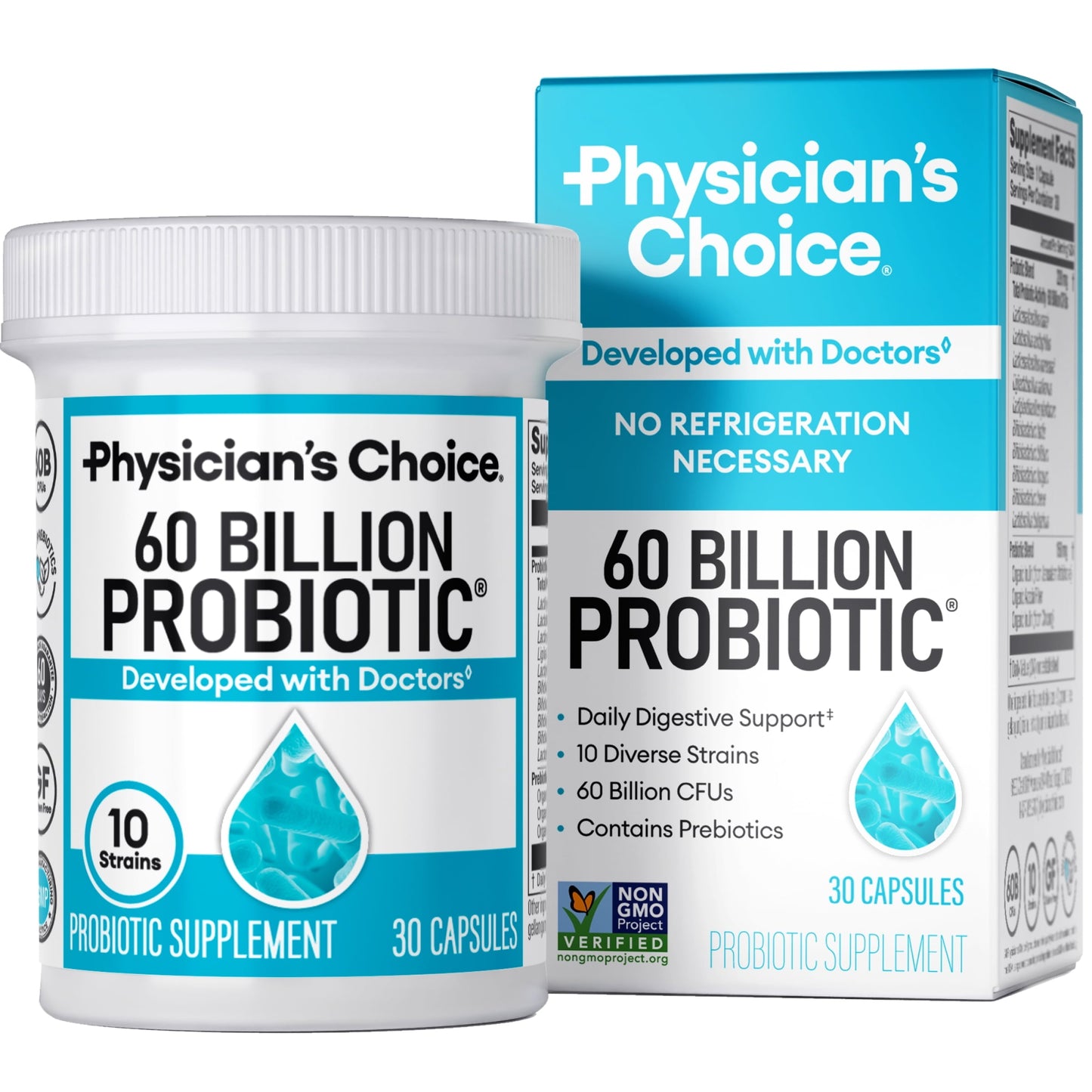 Physician’s Choice 60 Billion Probiotic for Women and Men, 30 Count, Digestive & Gut Health-Shop