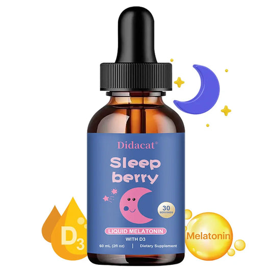Liquid Melatonin - Natural Sleep Aid with Elderberry and Vitamin D - Boosts Immune System While You Sleep