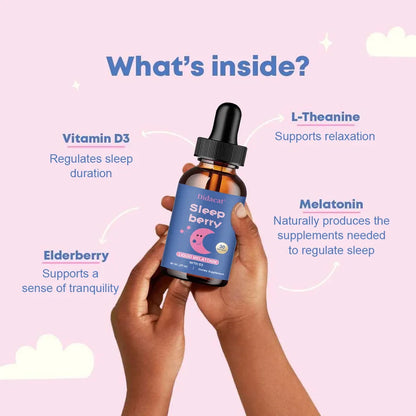 Liquid Melatonin - Natural Sleep Aid with Elderberry and Vitamin D - Boosts Immune System While You Sleep