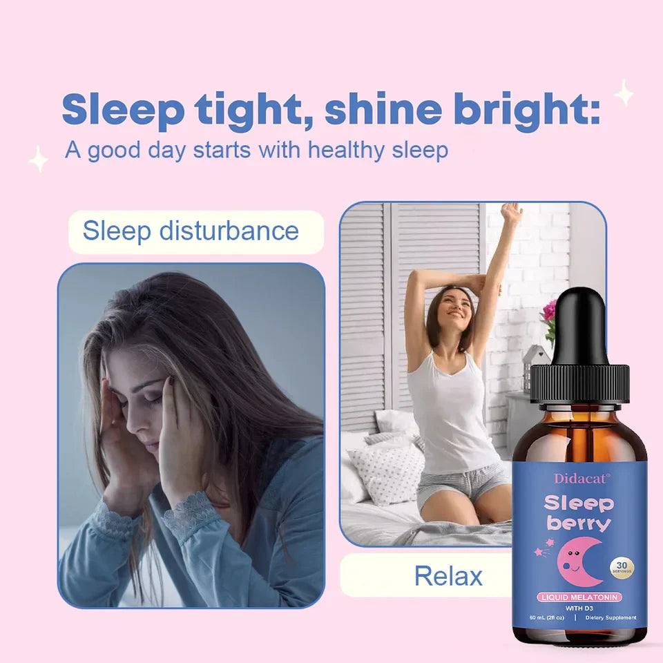 Liquid Melatonin - Natural Sleep Aid with Elderberry and Vitamin D - Boosts Immune System While You Sleep