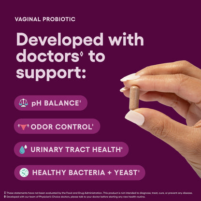 Physician's Choice Vaginal Probiotic for Women – 6B CFU, pH Balance, Odor Control, 30 count