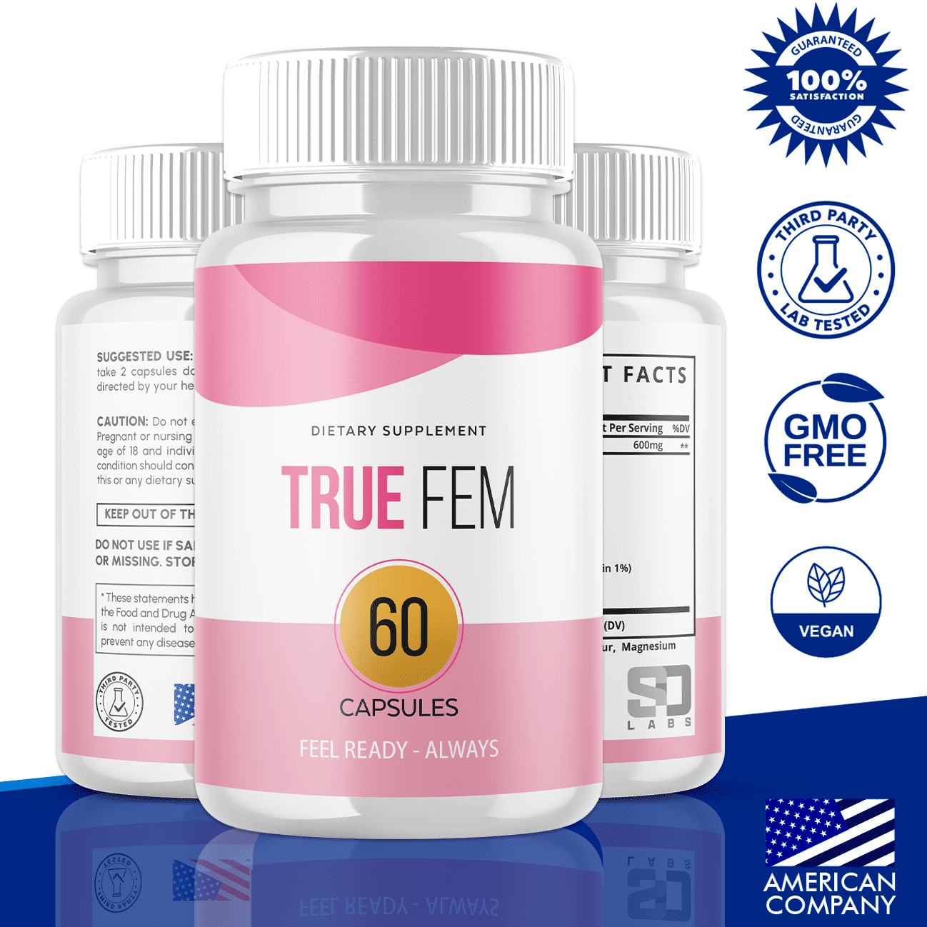 True Fem Pills Advanced Formula General Women's Health Support Hormonal Balance 60 Capsules