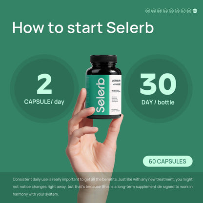 Selerb GLP-1 Metabolism Supplement for Women & Men– Supports  Metabolic Function  & Gently Activates Daily Metabolic Rhythm – ashwagandha ,Chromium,Vitamin B12, Berberine HCI – 60 Capsules