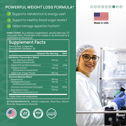 Selerb GLP-1 Metabolism Supplement for Women & Men– Supports  Metabolic Function  & Gently Activates Daily Metabolic Rhythm – ashwagandha ,Chromium,Vitamin B12, Berberine HCI – 60 Capsules