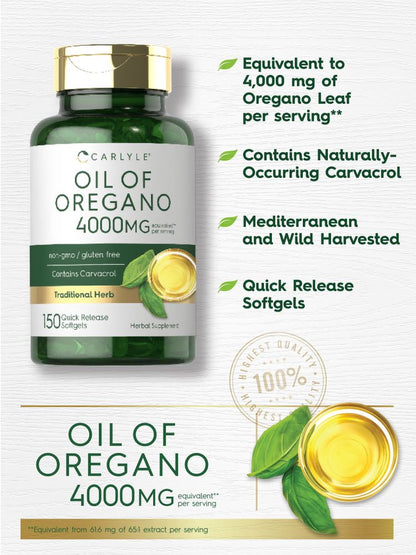 Oregano Oil 4000mg per serving | 150 Softgels