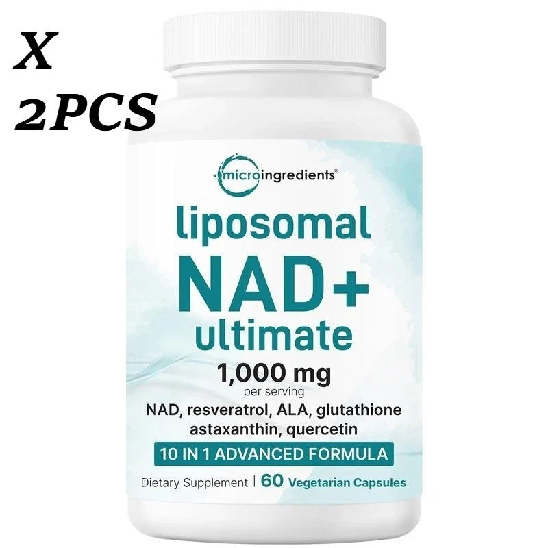 NAD+ Supplement with Glutathione, Resveratrol, Astaxanthin – 10-in-1 Formula