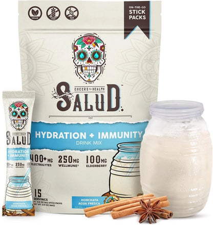 Salud 2-in-1 Hydration Pack + Immune Electrolyte Powder, Horchata - Jamaican Agu