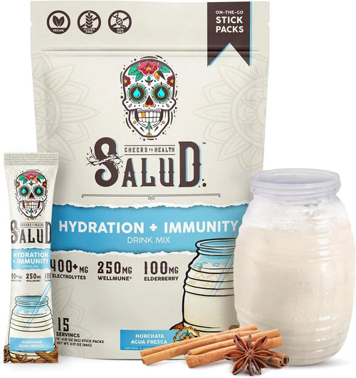 Salud 2-in-1 Hydration Pack + Immune Electrolyte Powder, Horchata - Jamaican Agu