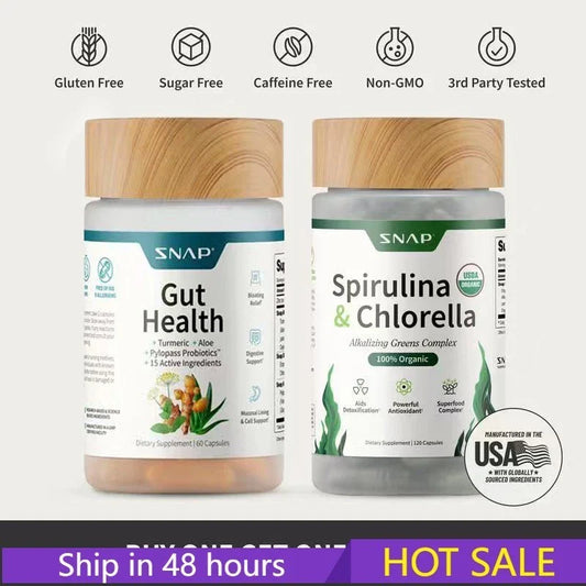 Gut Health & Spirulina Chlorella Bundle –Digestive, Detox & Antioxidant Support