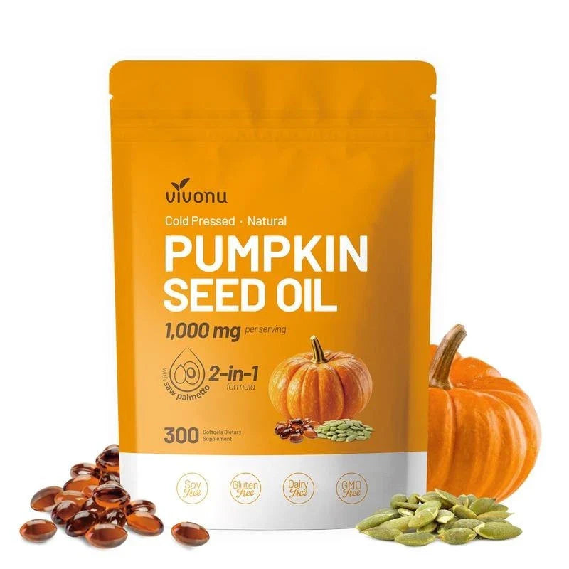 VIVONU Pumpkin Seed Oil 1000mg with Saw Palmetto 300 Softgels