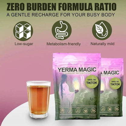 Gift Yerma Magic Yerma Mate Instant Tea Powder-Strawberry Flavor-30 Servings