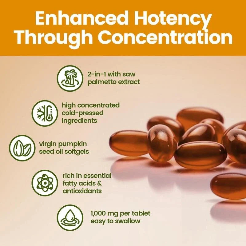 VIVONU Pumpkin Seed Oil 1000mg with Saw Palmetto 300 Softgels