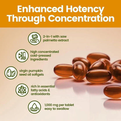 VIVONU Pumpkin Seed Oil 1000mg with Saw Palmetto 300 Softgels