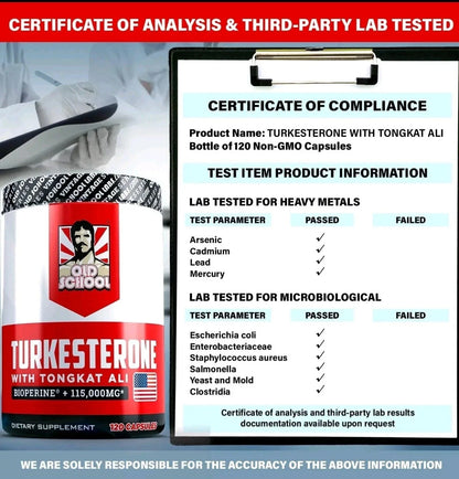 NEW Turkesterone120 Capsules - Non-GMO & Gluten Free Supplement-Shop