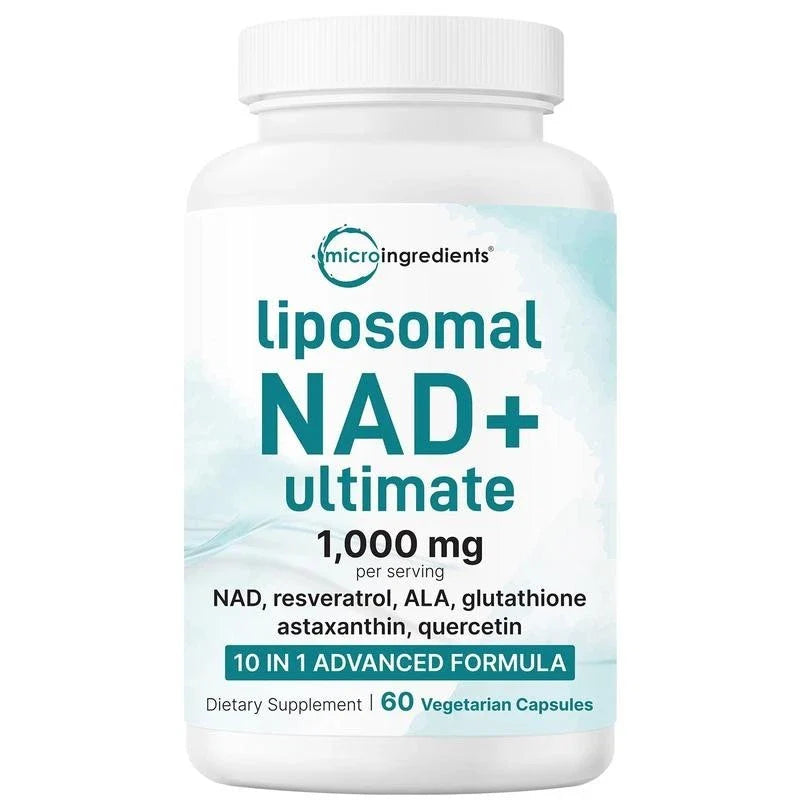 NAD+ Supplement with Glutathione, Resveratrol, Astaxanthin – 10-in-1 Formula