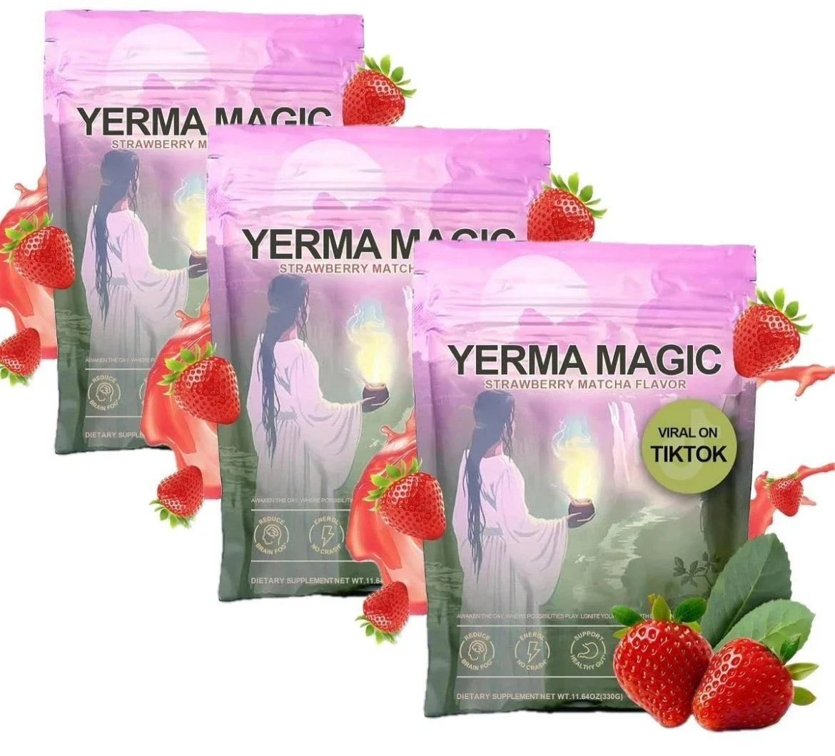 Gift Yerma Magic Yerma Mate Instant Tea Powder-Strawberry Flavor-30 Servings
