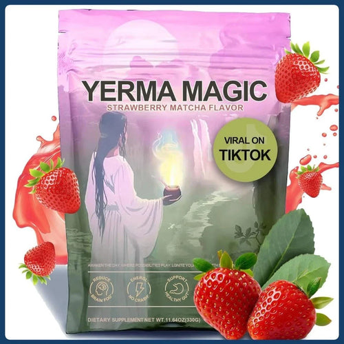 Gift Yerma Magic Yerma Mate Instant Tea Powder-Strawberry Flavor-30 Servings