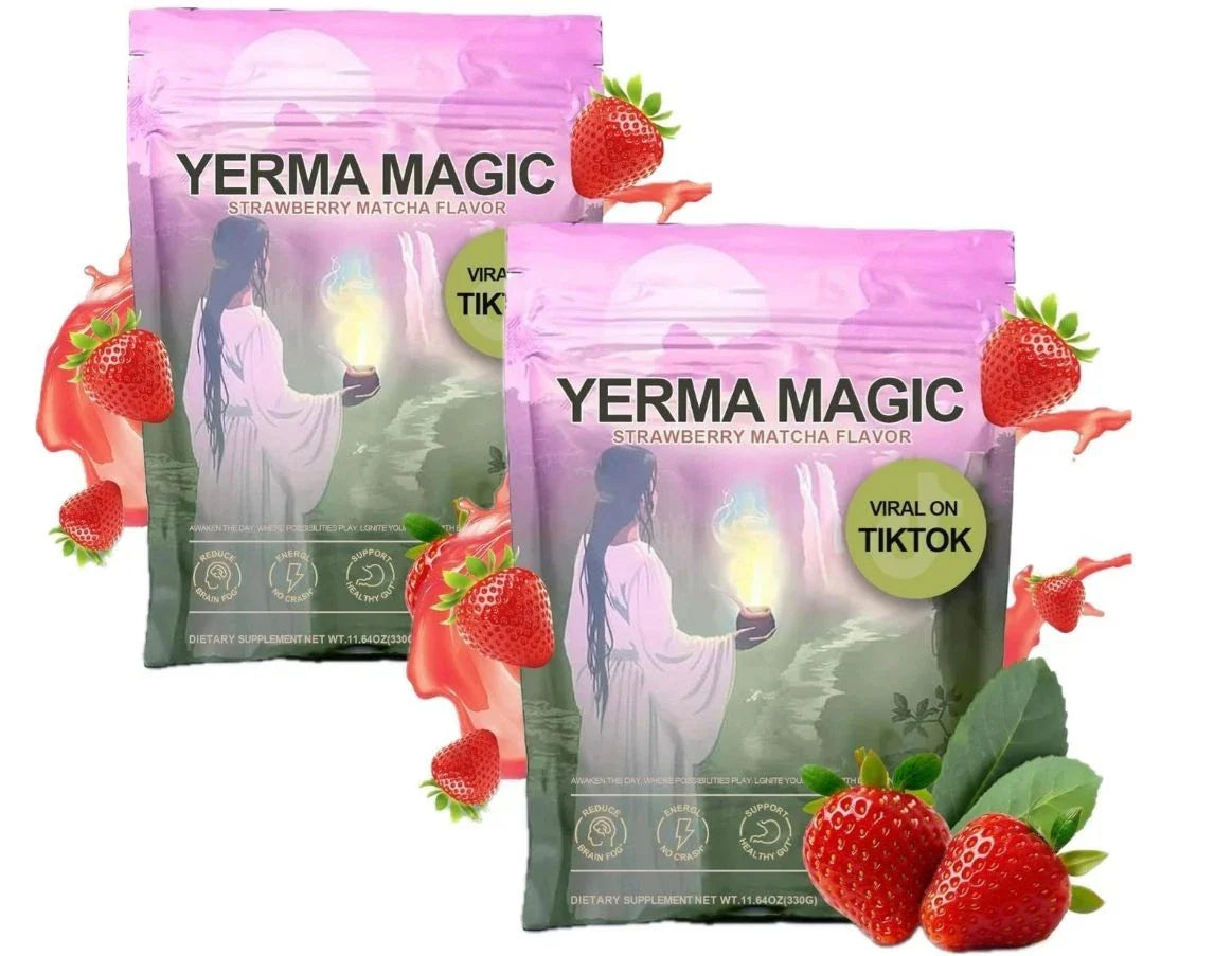 Gift Yerma Magic Yerma Mate Instant Tea Powder-Strawberry Flavor-30 Servings