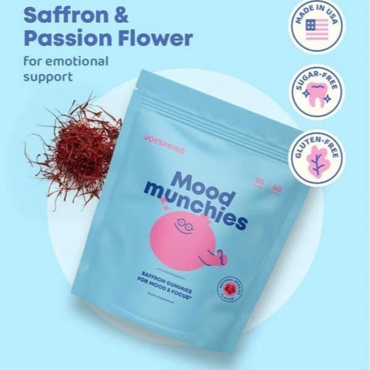 JoySpring Saffron Gummies, Plant-Based Mood Support, Sugar-Free, Gluten-Free