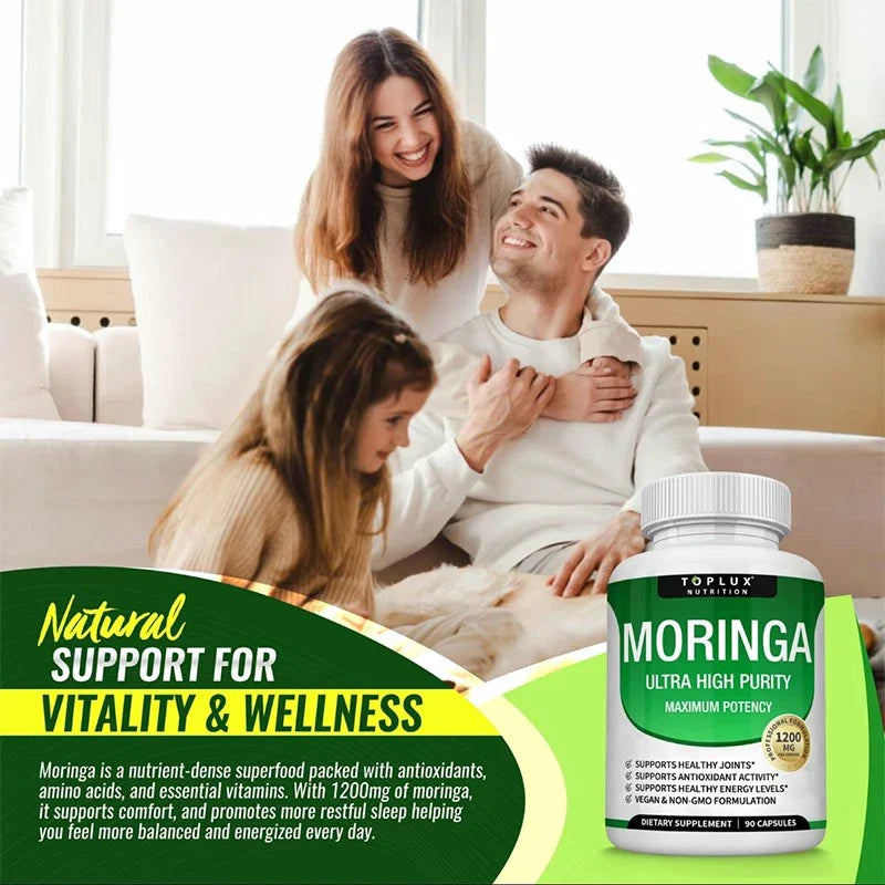 Toplux Nutrition Moringa Capsules - Immune Support, Natural Green Superfood+